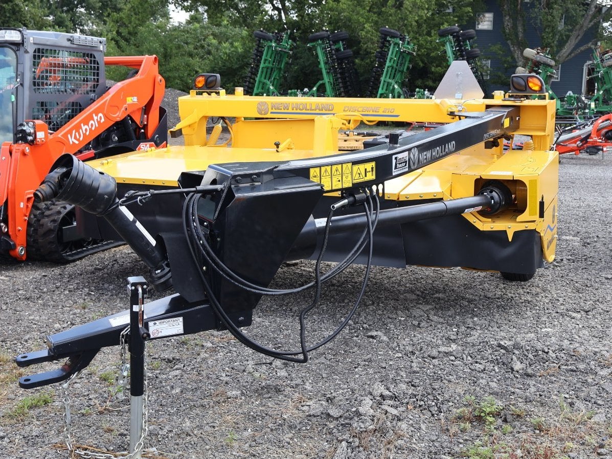 New Holland 210R discbine, new, at Aurora, IN, photo 1 of 3